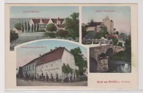 99437 AK Gruß aus Wolftitz b. Frohburg - Schloß, Gasthof zum grauen Wolf 1913