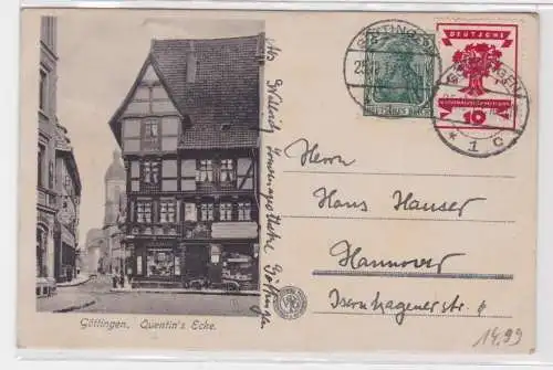 63916 Ak Göttingen Quetnis Ecke mit Geschäften 1919