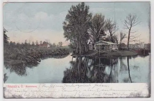 91336 Ak Neusalz a.O. Nowa Sól - Blick auf das Bootshaus 1911