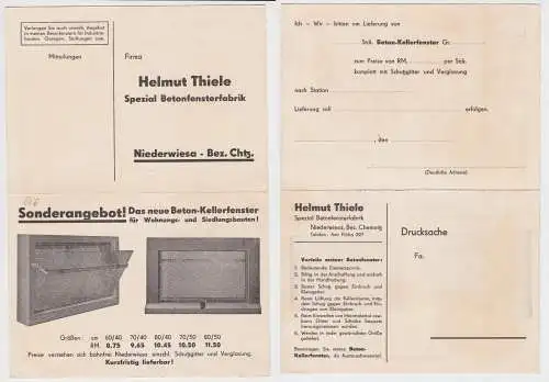 97206 Reklame Klapp Ak Helmut Thiele Betonfensterfabrik Niederwiesa um 1930