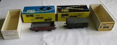 PIKO HO 5/143-01 Güterzug-Begleitwagen + ME 137-01 Güterwagen offen OVP (104778)