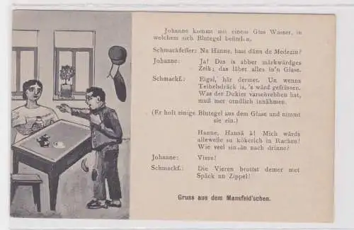 906549 Humor Ak Gruß aus dem Mansfeldschen um 1910