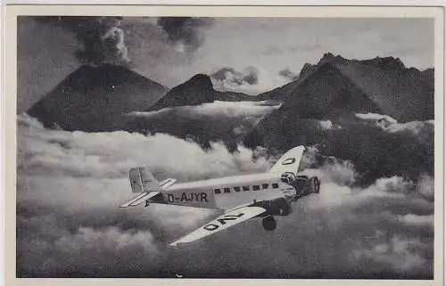 904339 Ak Flugzeug Junkers Ju 52/3 auf schwieriger Gebirgsstrecke 1937