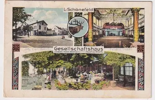 908563 Mehrbild Ak Leipzig Schönefeld Gesellschaftshaus 1916