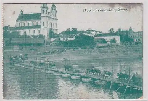 908343 Feldpost Ak Wilna Vilnius die Pontonbrücke 1918
