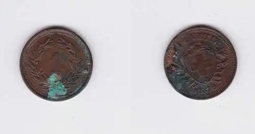 1 Rappen Kupfer Münze Schweiz 1879 (126671)