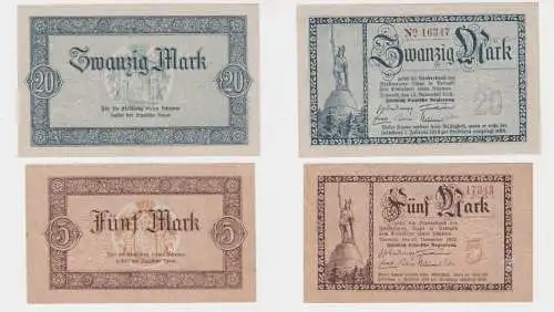 5 - 20 Mark Banknote Großnotgeld Fürstl. Lippische Regierung Detmold (137698)