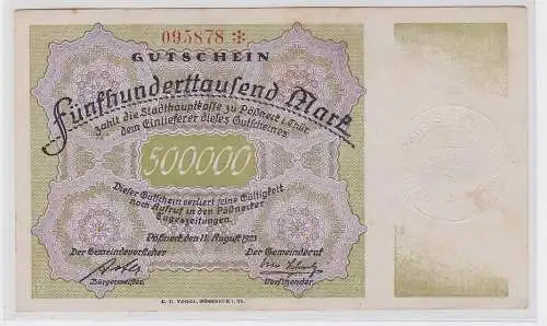 500000 Mark Banknote Gemeinde Pössneck 11.08.1923 (123720)