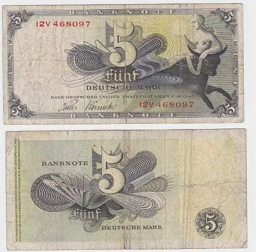 5 Mark Banknote Bank Deutscher Länder 9.12.1948 Rosenberg Nr. 252 c (145628)