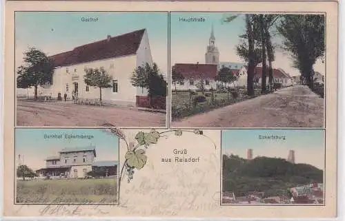 908132 Mehrbild Ak Gruß aus Reisdorf Bahnhof Eckartsberge, Gasthof 1912