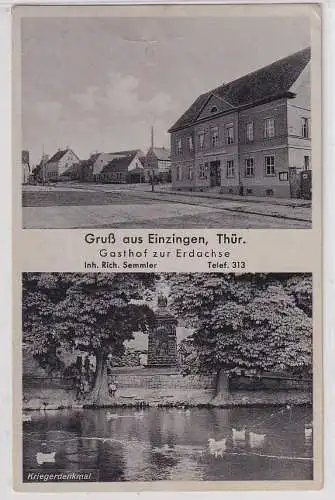 907918 Mehrbild Ak Gruß aus Einzingen Thüringen Gasthof zur Erdachse um 1940