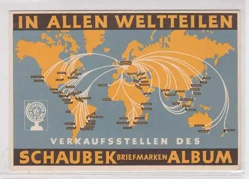 12773 Reklame Postkarte für das Schaubek Briefmarken Album 1944