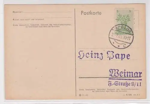 906512 Brief Lokalausgabe Apolda Mi 1 Heinz Pape Weimar Briefmarken Juli 1945