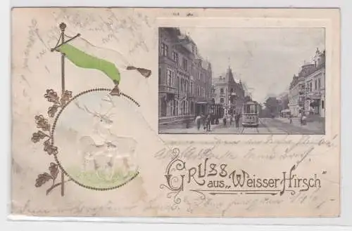 97842 Ak Lithographie Gruß aus "Weisser Hirsch" Dresden 1909