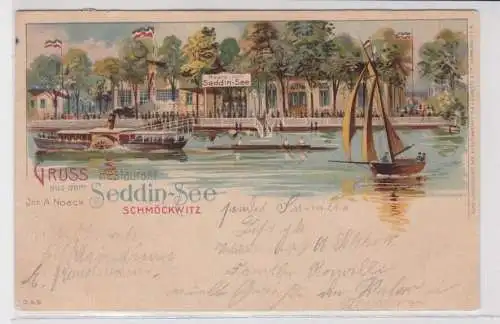 88858 Ak Lithographie Gruß aus dem Restaurant Seddin See Schmöckwitz 1906