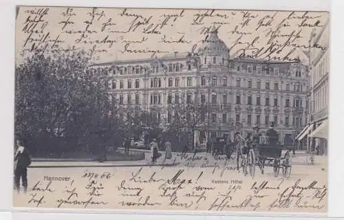 57593 AK Hannover Pferdekutsche vor Kastens Hotel 1906