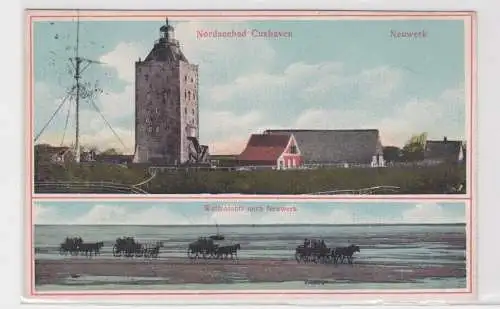 19582 Mehrbild Ak Nordseebad Cuxhaven Neuwerk, Wattenfahrt nach Neuwerk um 1910