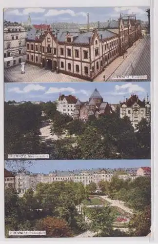 903468 AK Chemnitz - Hauptpost, Stephansplatz mit Synagoge, Rosenplatz 1914