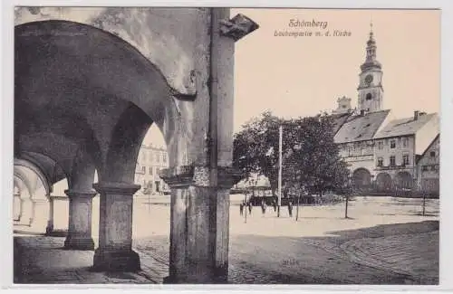 91491 AK Schömberg - Laubenpartie mit der Kirche