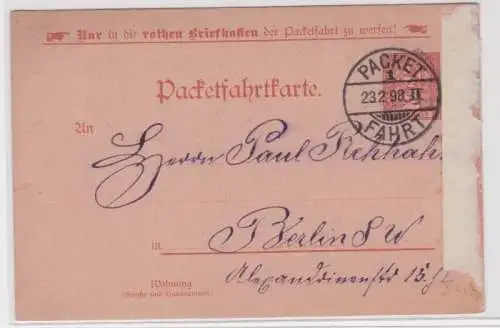 906070 Packetfahrkarte Berliner Packetfahrt-AG 1898 Verein Heitere Laune Berlin