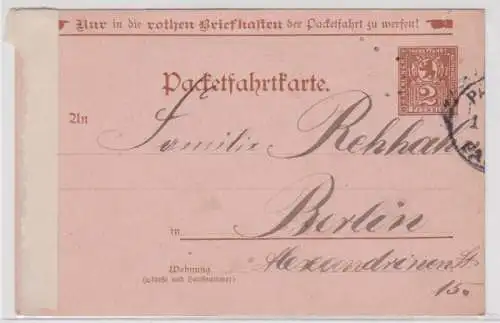 906251 Packetfahrkarte Berliner Packetfahrt-Aktiengesellschaft 1898