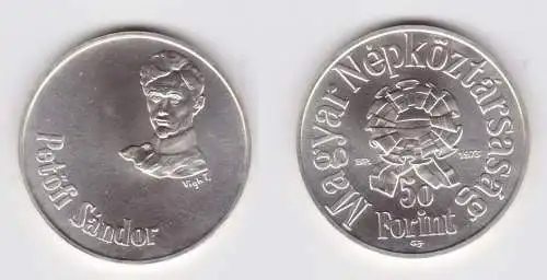 50 Forint Silber Münze Ungarn Petifö Sandor 1973 Stgl. (123643)