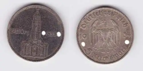 5 Mark Silber Münze 3. Reich Garnisonkirche mit Datum 1934 F Jäger 356 (136766)