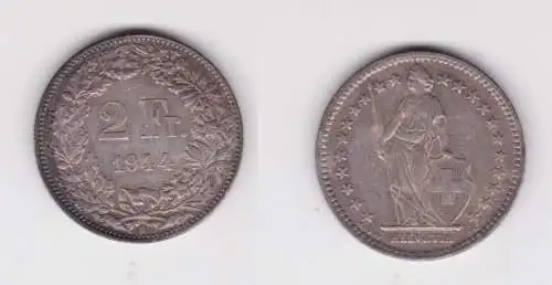 2 Franken Silber Münze Schweiz 1944 B vz (139854)