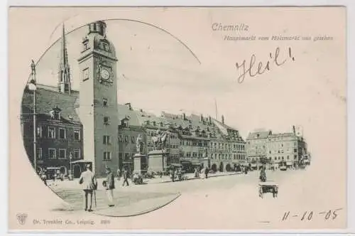 32228 AK Chemnitz - Hauptmarkt vom Holzmarkt aus gesehen 1905