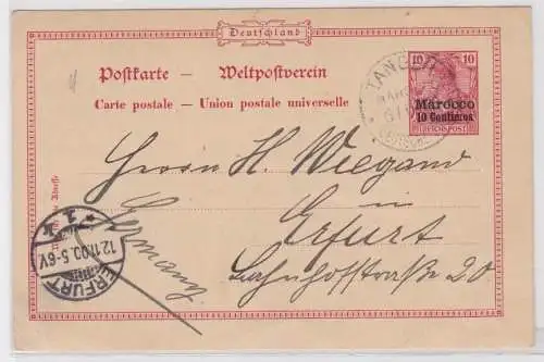 91484 Ganzsache Deutsche Post in Marokko Tanger nach Erfurt 1900