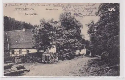 904572 AK Leubengrund - Linzmühle und Papiermühle 1921
