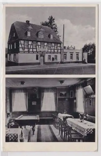 906314 Ak Grüna - Mehrbild, Bärenschänke, Straßenansicht und Innenansicht 1942