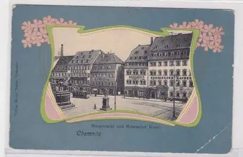 906466 Ak Chemnitz - Hauptmarkt und Römischer Kaiser um 1900