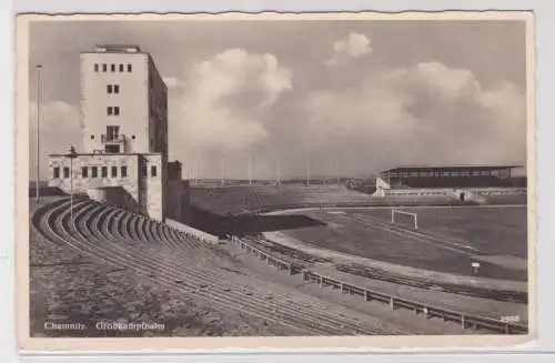 906380 Ak Chemnitz - Großkampfbahn, Fußballstadion mit Laufbahn 1938