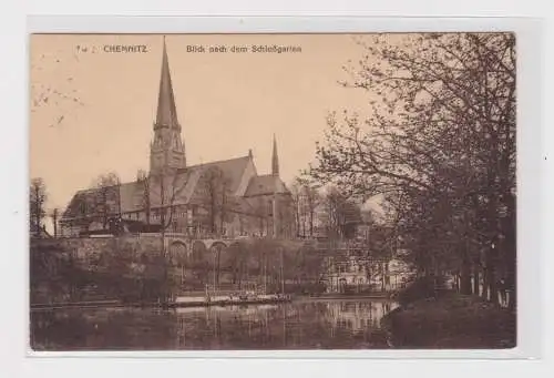 906087 Ak Chemnitz - Blick nach dem Schloßgarten 1914