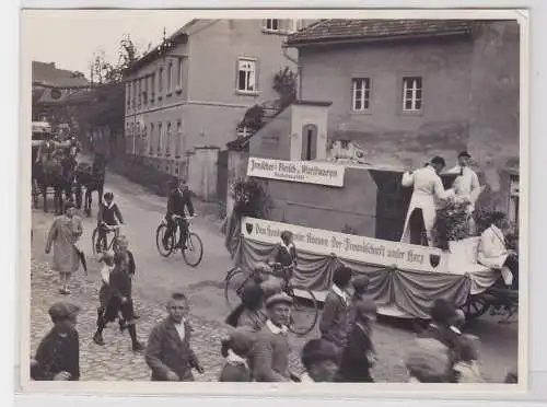 72848 Original Foto Geithain - Umzugswagen Irmscher's Fleisch- und Wurstwaren