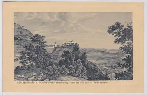 902796 Ak Paschenburg und Schaumburg (Wesergebirge) um 1930