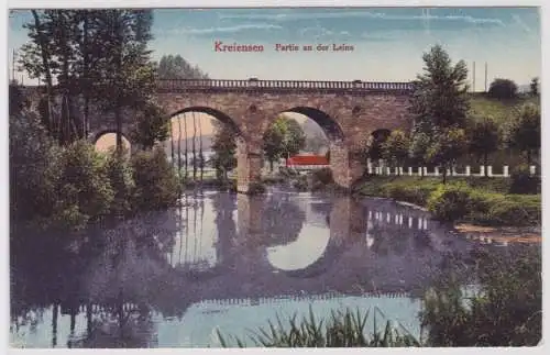 902424 Ak Kreiensen Partie an der Leine mit Viadukt um 1920