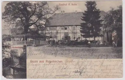 903050 Mehrbild Ak Gruß aus Rotenkirchen Gasthof und Burg Grubenhagen um 1920