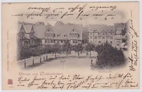 903179 Ak Gruß aus Wolfenbüttel Stadtmarkt 1901