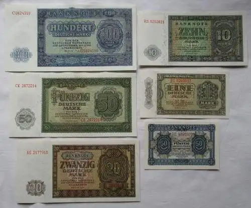 6 x Banknoten 50 Pfennig bis 100 Mark DDR Deutsche Notenbank 1948 (161464)