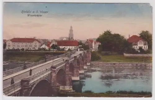 903195 Ak Rinteln an der Weser Weserbrücke um 1910