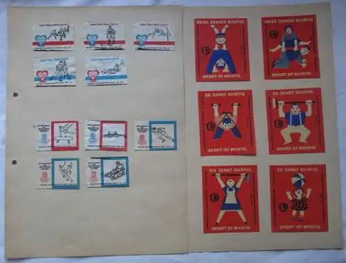 16x Streichholzetikett Dein Herz dem Sport + Olympische Gesellschaft DDR /141974