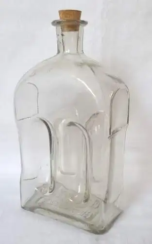 originelle alte Glas Flasche Höhe 27 cm um 1900