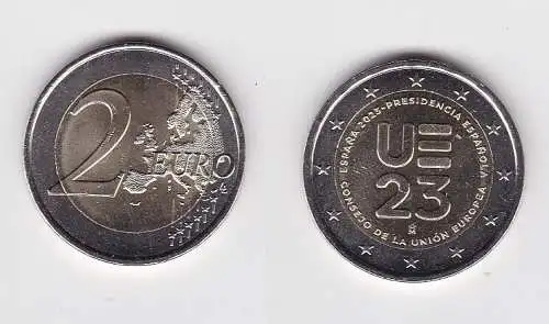 2 Euro Bi-Metall Münze SpanienEU-Ratspräsidentschaft 2023 Stgl. (136321)