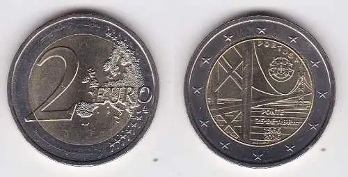 2 Euro Bi-Metall Münze Portugal 2016 Brücke des 25 April 50. Jahrestag (133774)