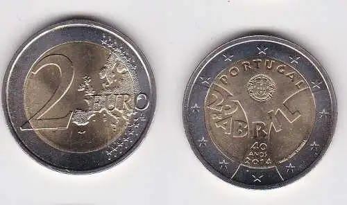 2 Euro Bi-Metall Münze Portugal 2014 25 de Abril (125172)