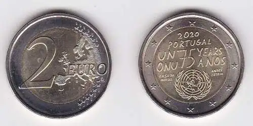 2 Euro Gedenkmünze Portugal 75 Jahre UNO 2020 Stgl. (135407)