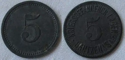 5 Pfennig Zink Münze Notgeld Kriegsgefangenenlager Bautzen (140581)