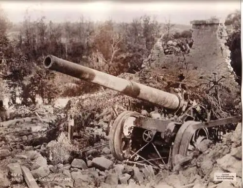 106549 großes Original Propaganda Foto "franz. Langrohrgeschütz" 1. Weltkrieg